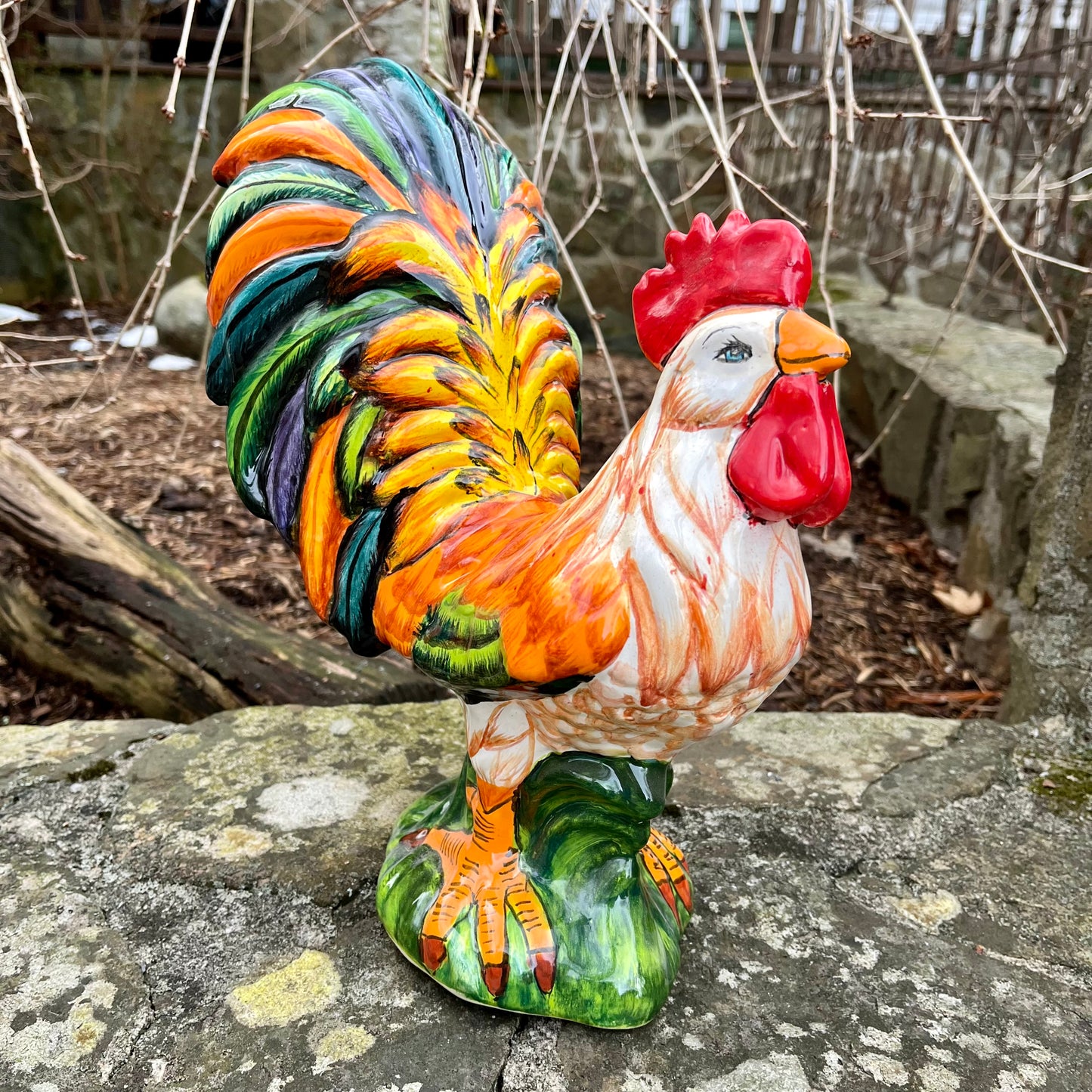 Mexican Talavera classic rooster left side
