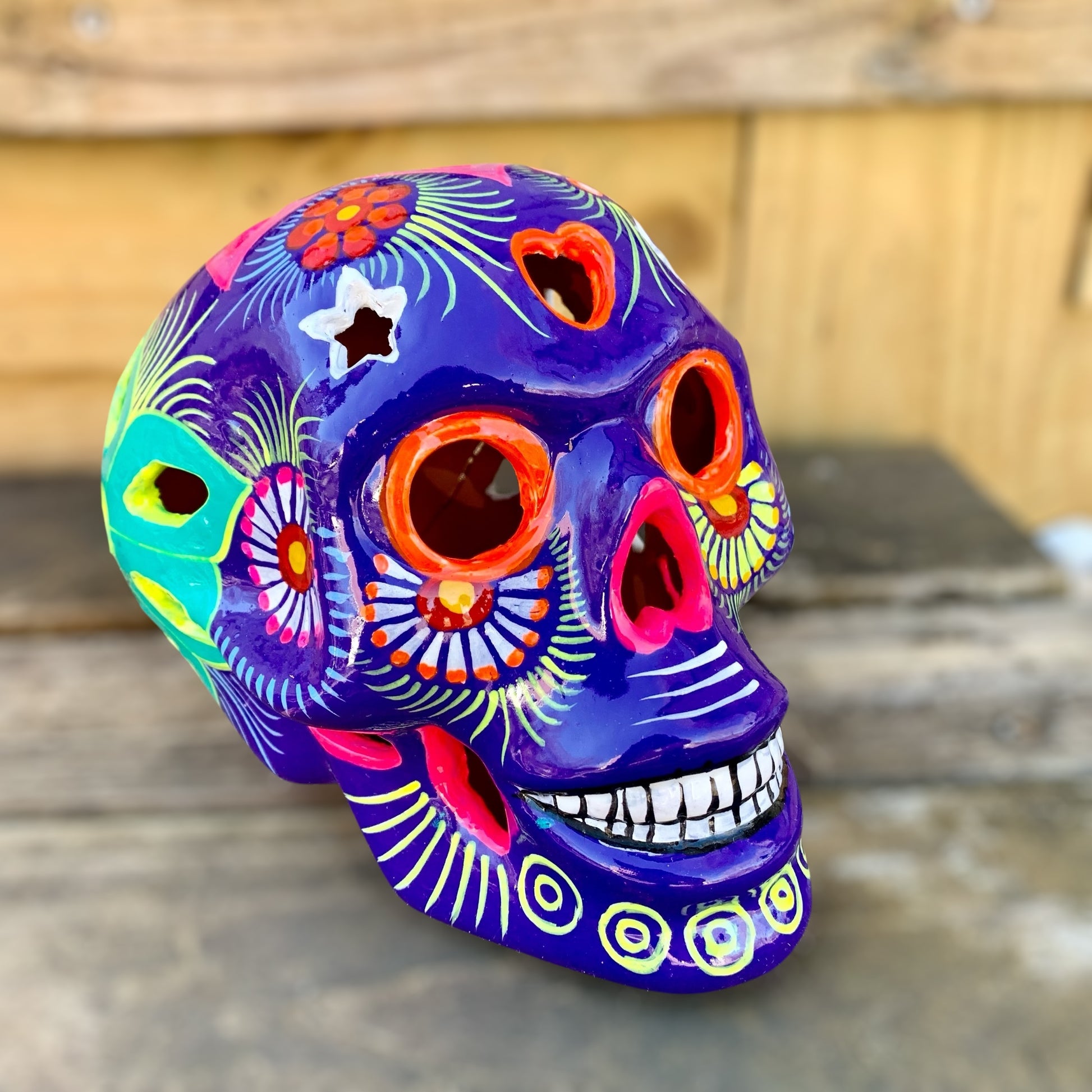 Mexican pottery painted sugar skull