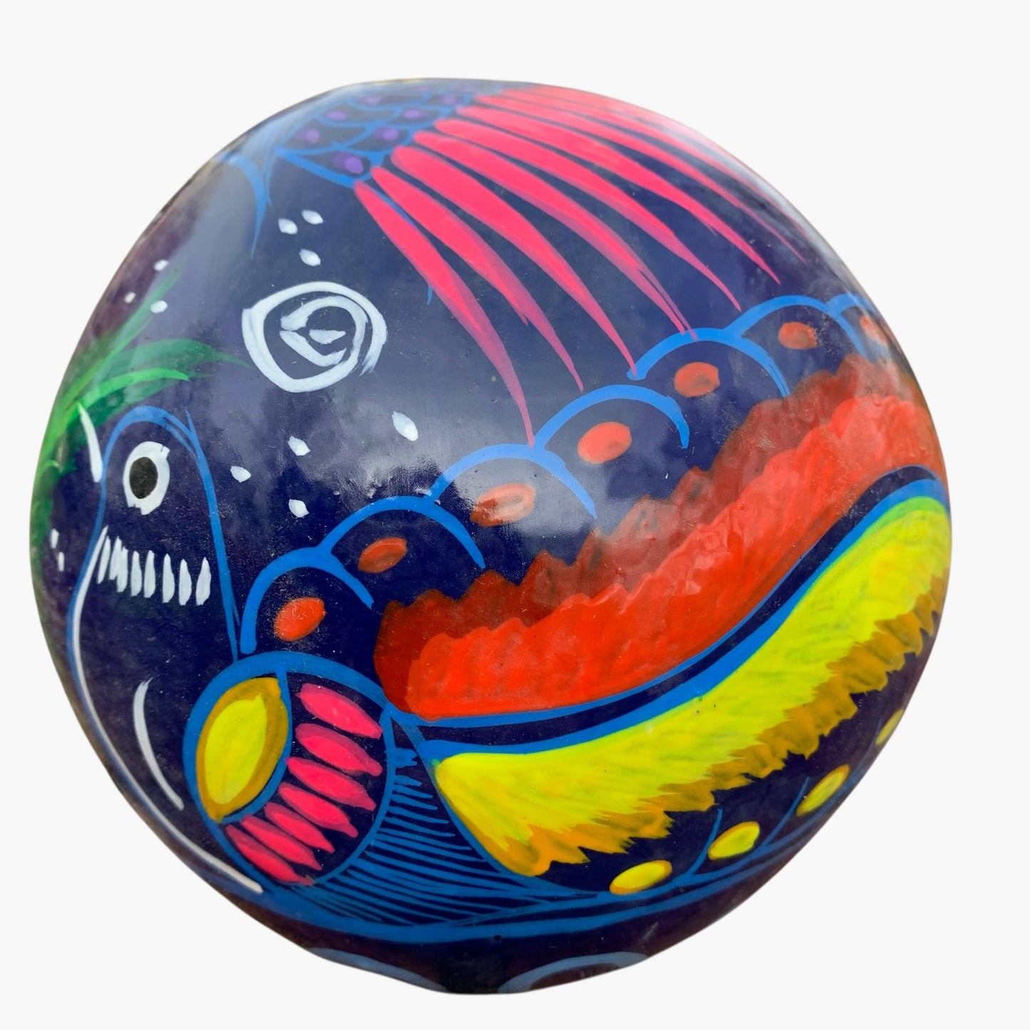 Colorful, Mexican sugar skull back view
