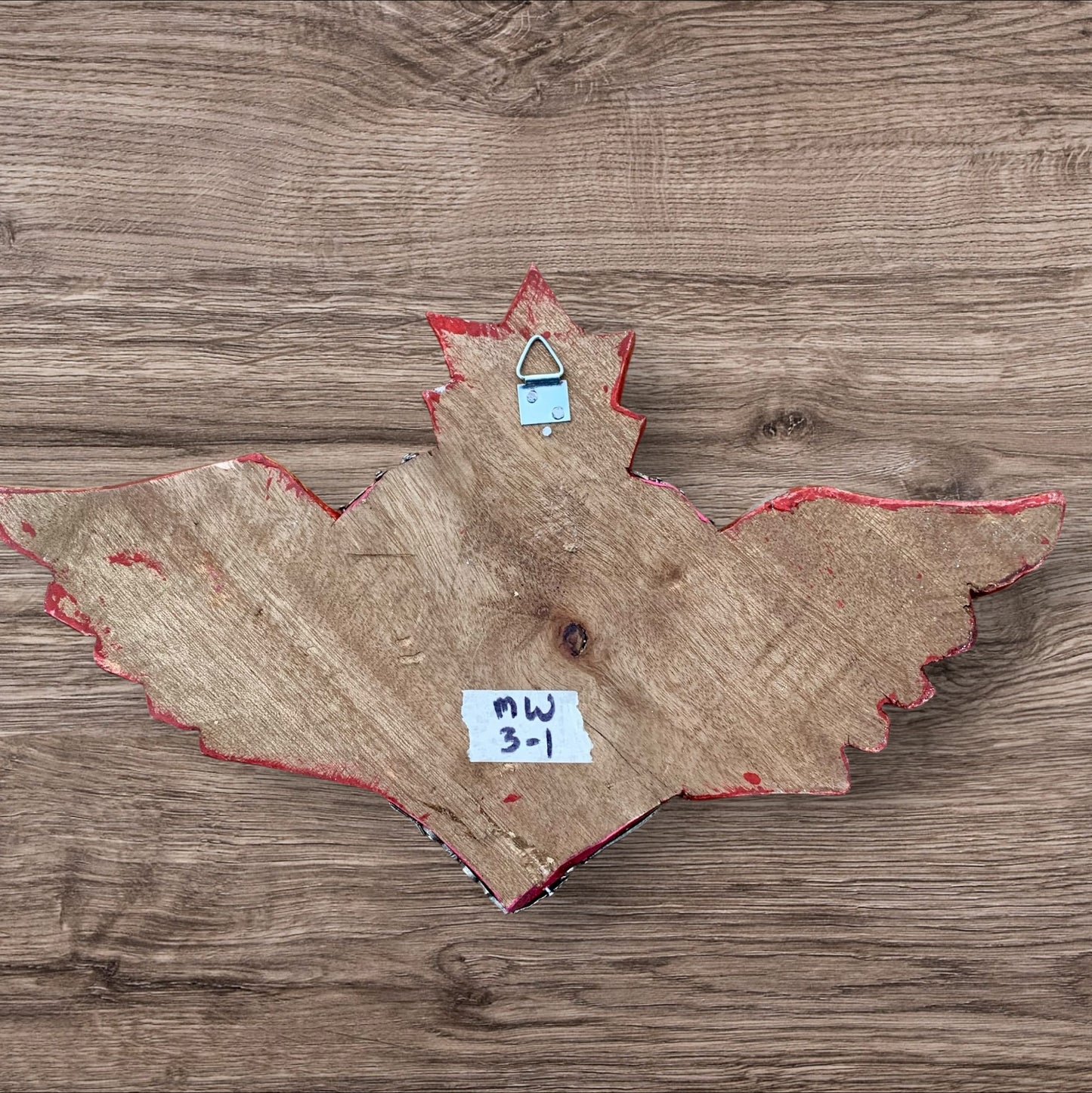 Rustic Milagros Winged Sacred Heart Back 