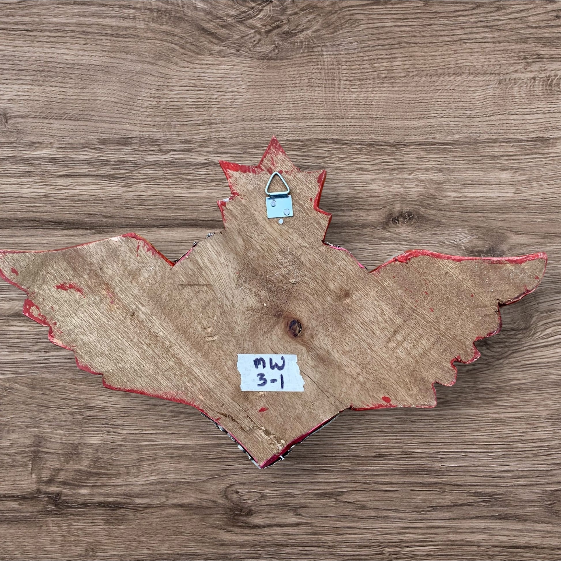 Rustic Milagros Winged Sacred Heart Back 