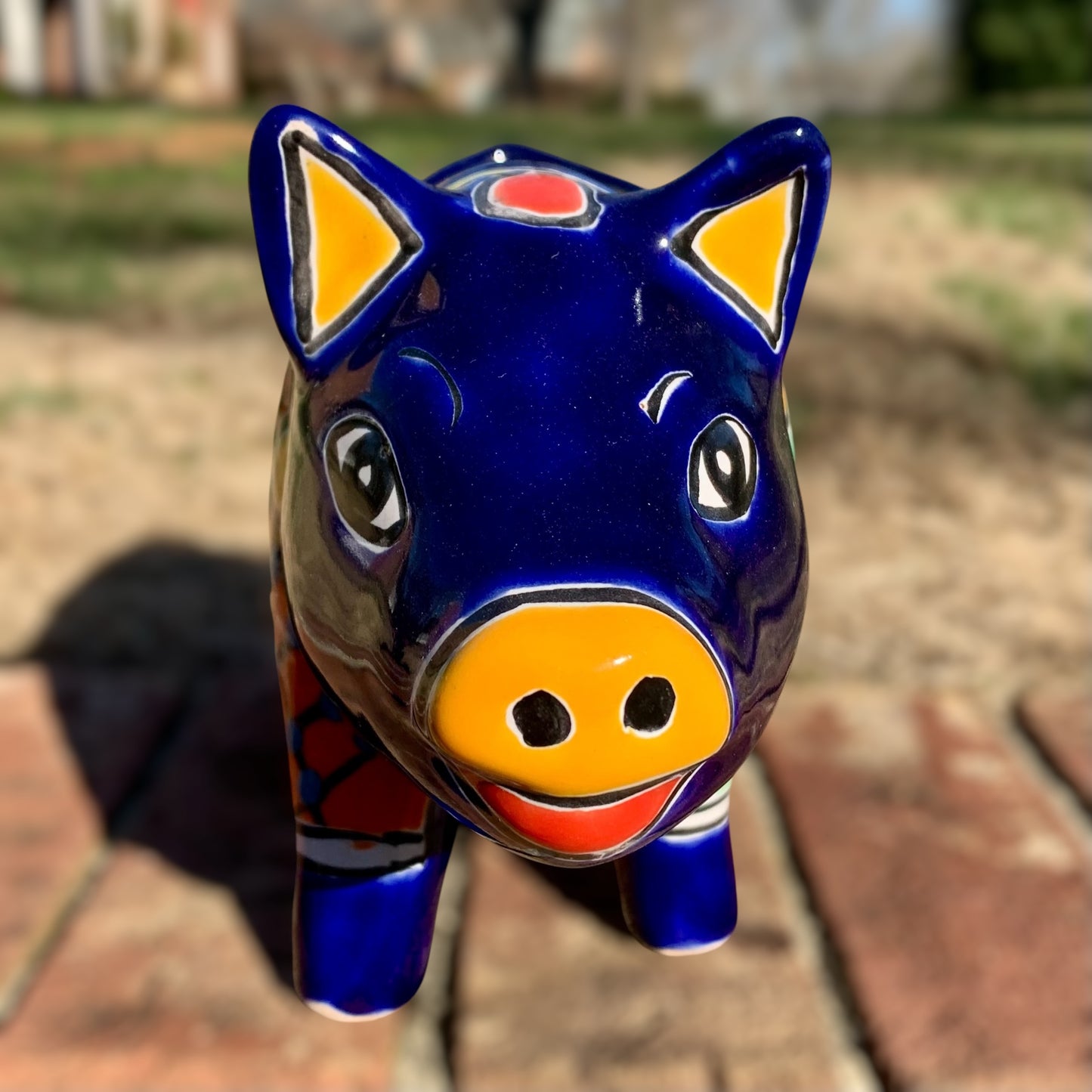 Talavera pig planting pot face