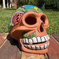 Rustic Clay Painted Sugar Skull