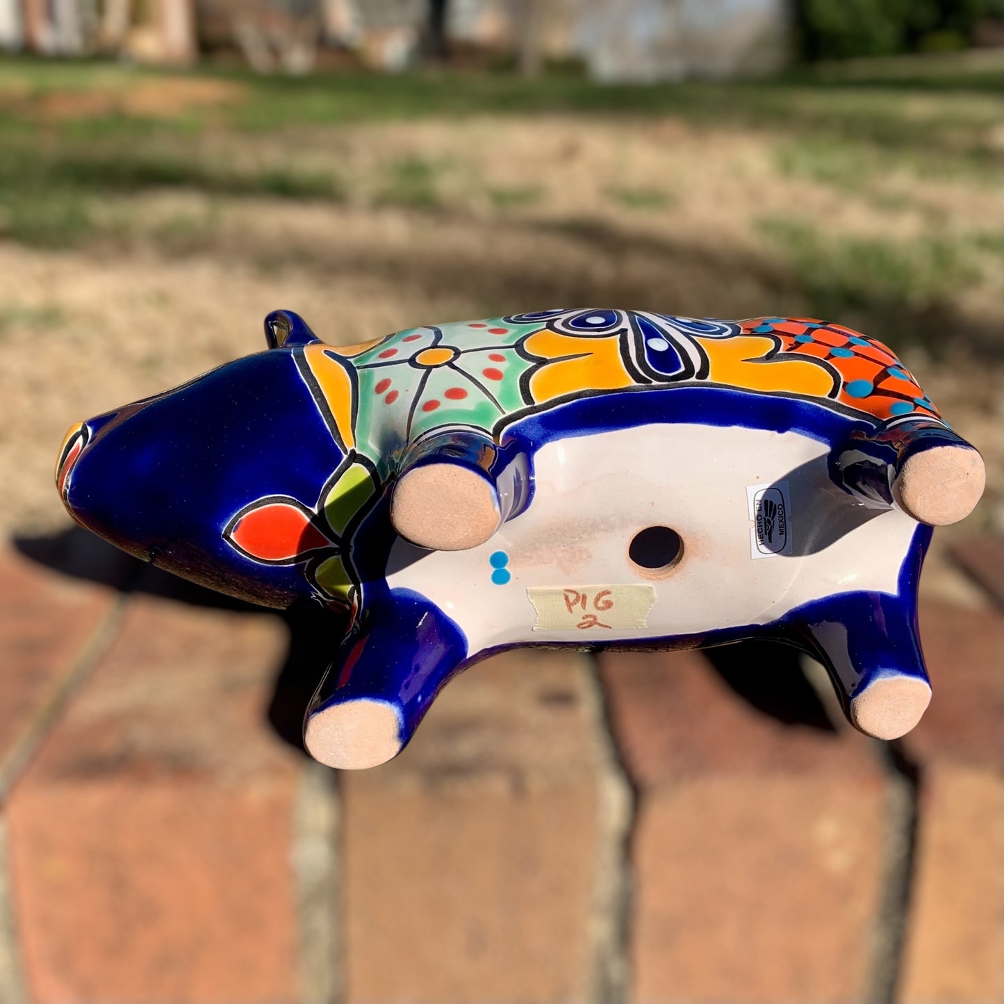 Talavera pig pot bottom drain hole