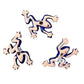 Three colorful ceramic frogs on a white background Back ground