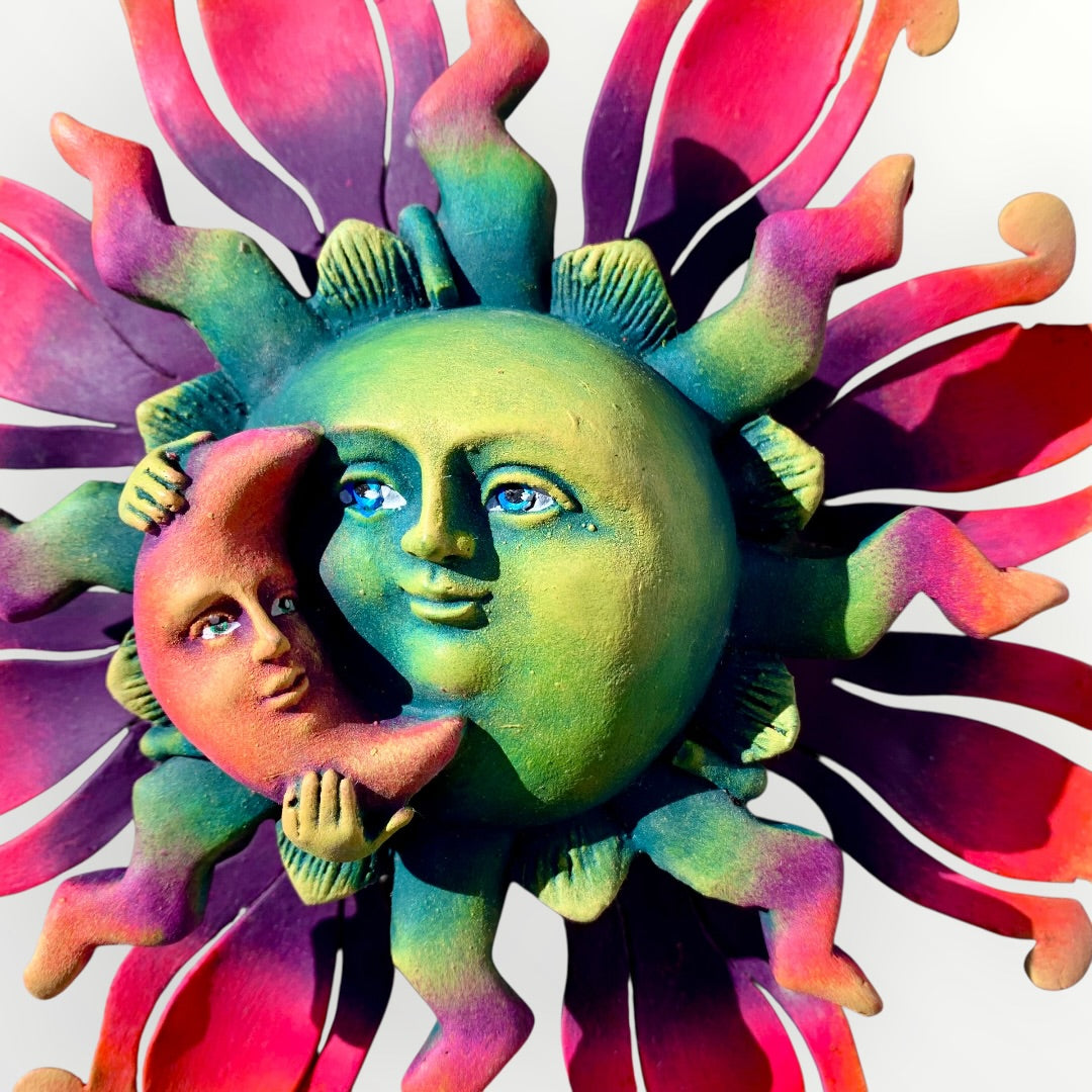 Glowing Verdi Sun and Orange Moon