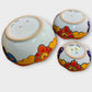 Mexican Talavera Nesting bowl set Orange side design