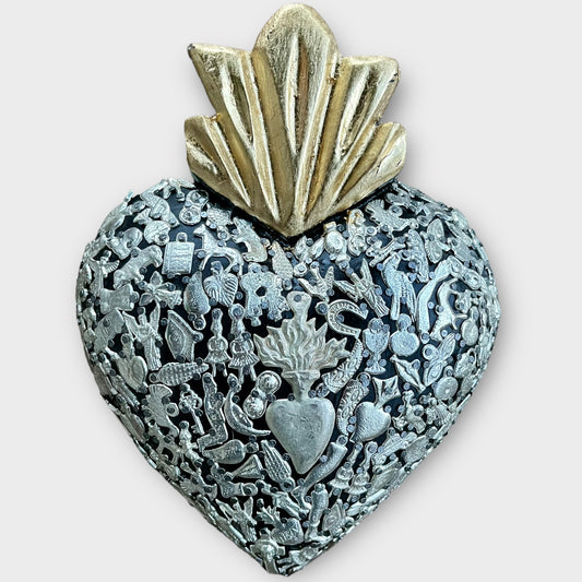 Mexican Wood Milagros charm Heart Corazon