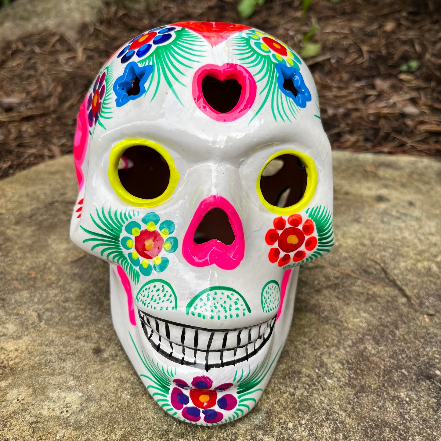 mexican sugar skull pottery face
