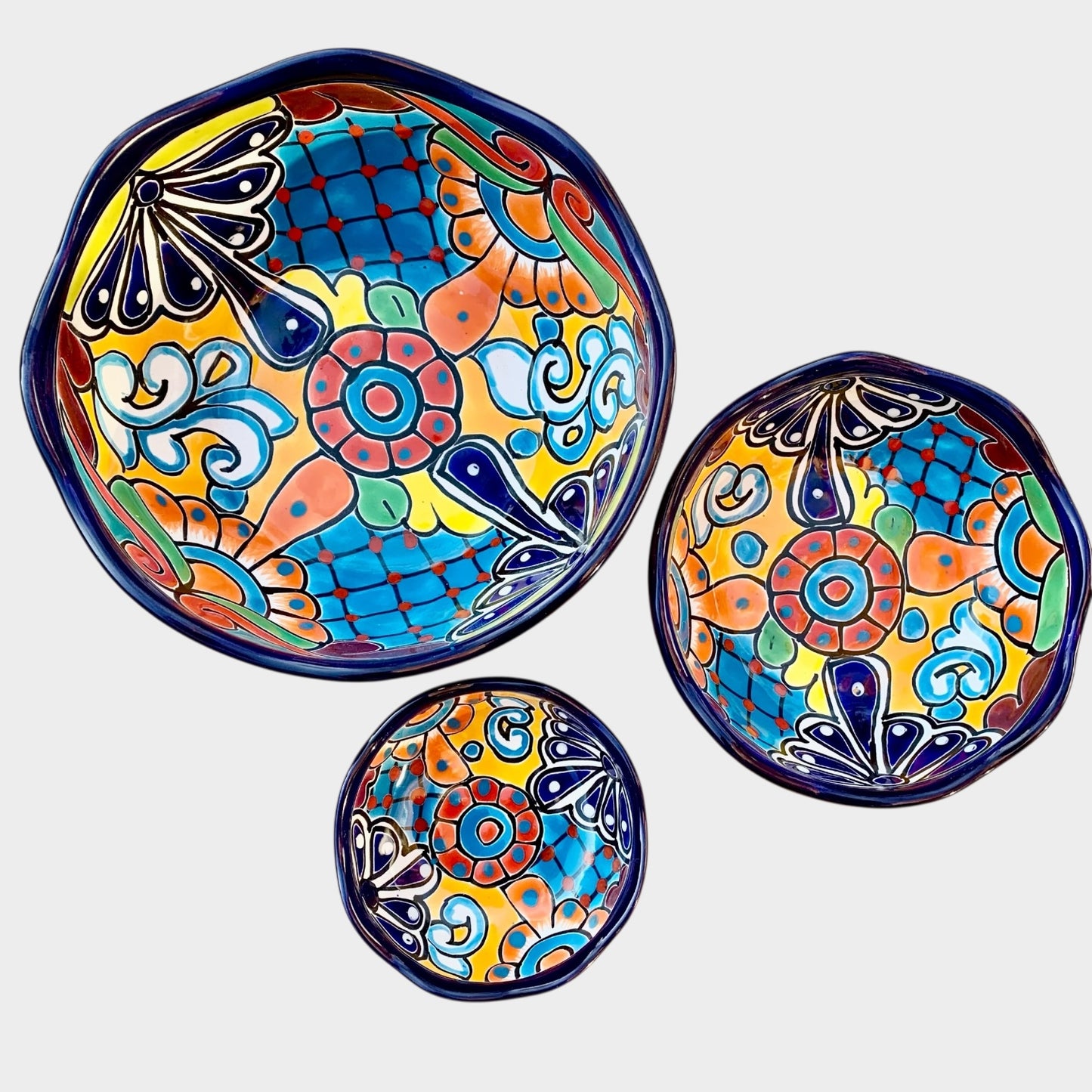 Talavera Nesting Bowl Set three bowls