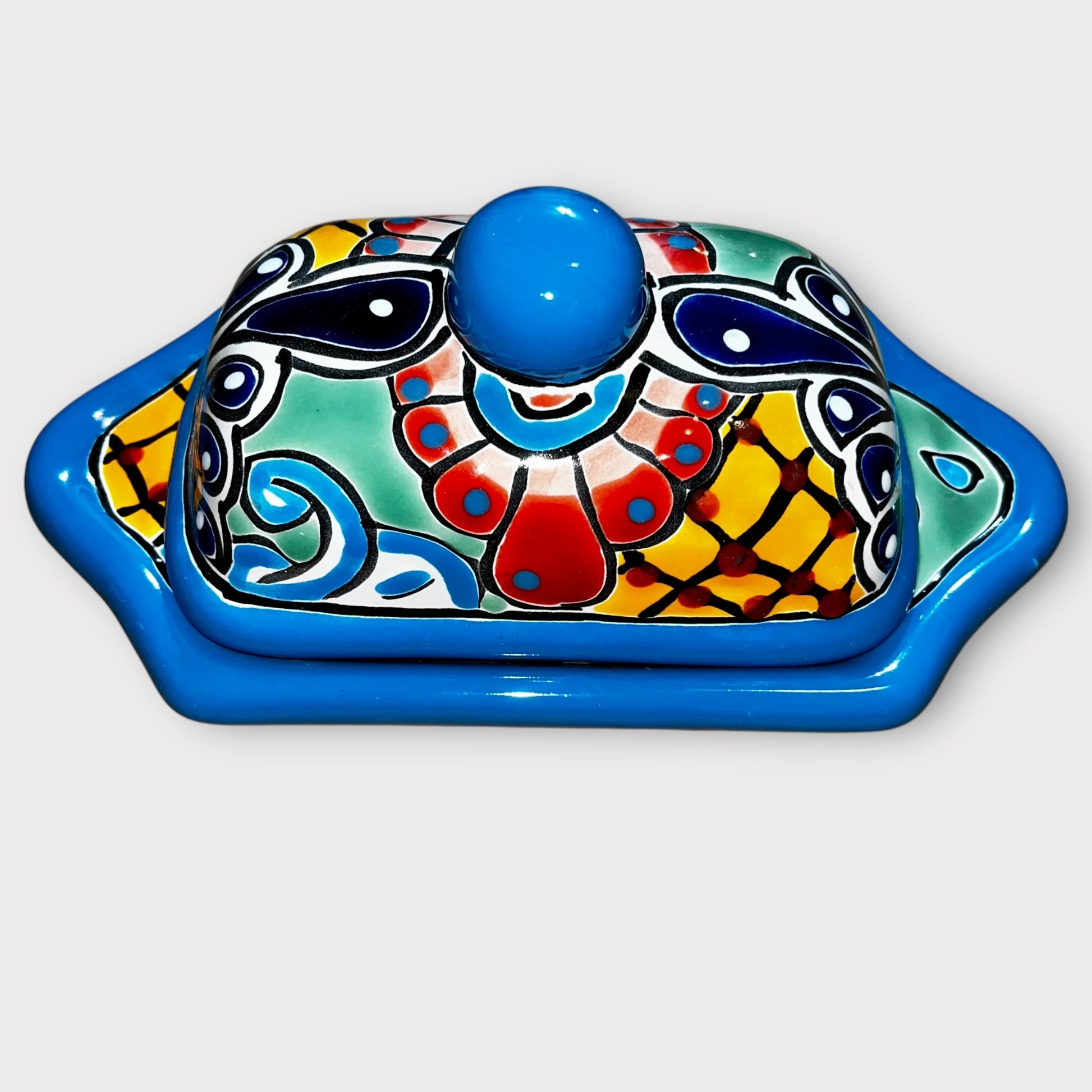 Talavera covered butter dish