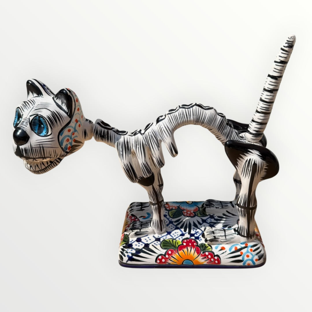 Talavera Cat Catrina - Día de los Muertos