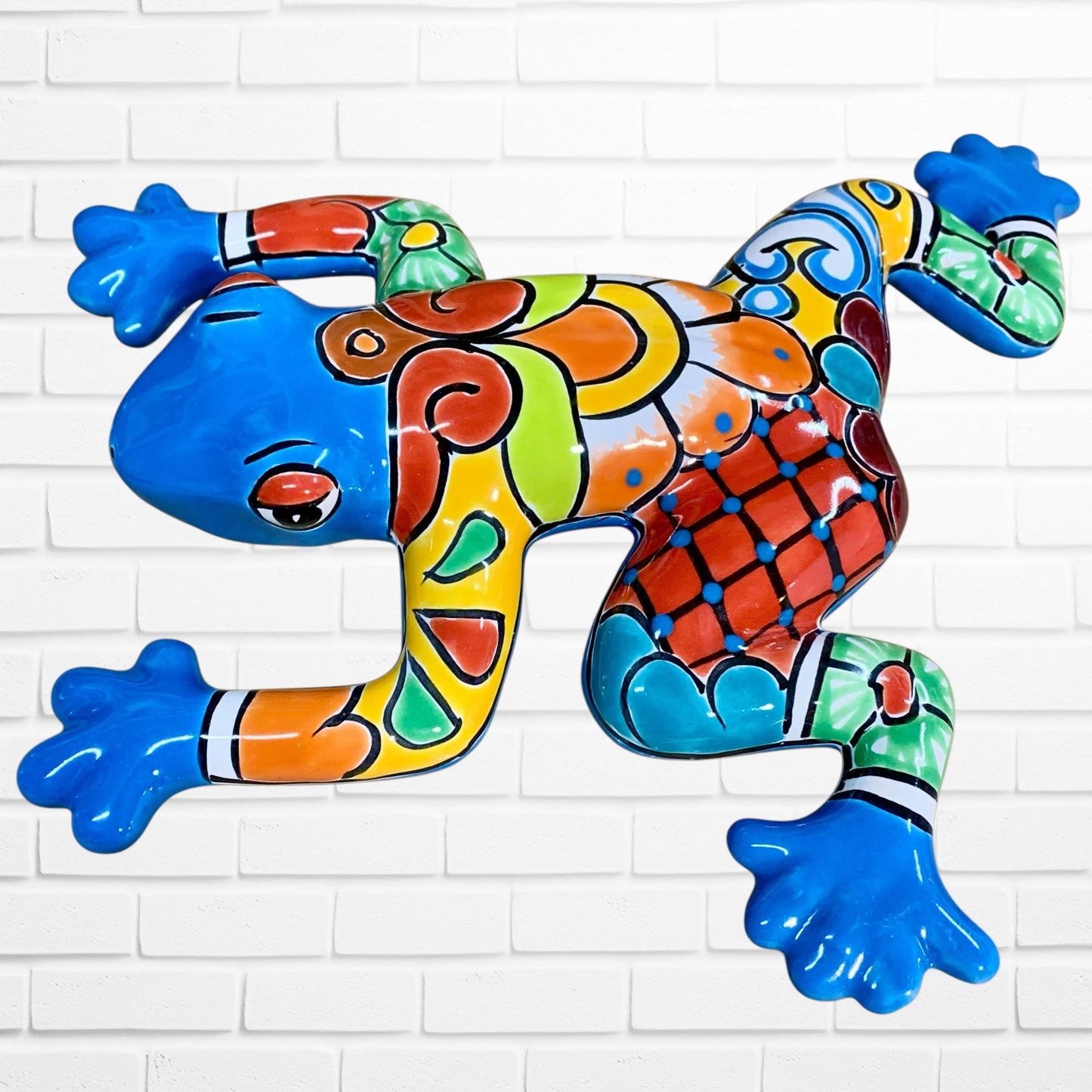 Talavera wall frog Gordo in Amarillo Side