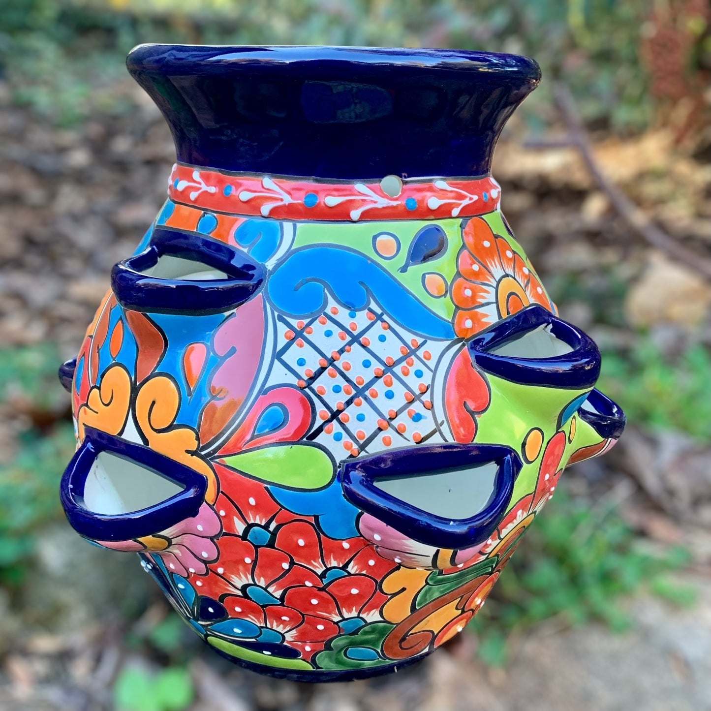 Mexican talavera strawberry Pot