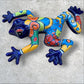 Colorful Mexican Talavera wall frog Side 