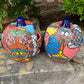 Hand Painted Mexican Clay Pumpkin jack o' lantern other side
