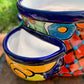 Mexican Talavera strawberry planting pot in Azul Cobalt blue Side pocket
