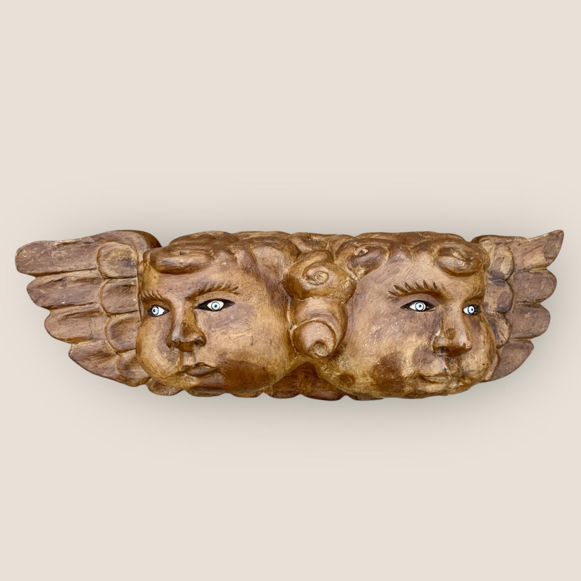 Wood Winged Cherub Rustic Grande