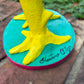 Ortega Floral Rooster Folk Art 11"