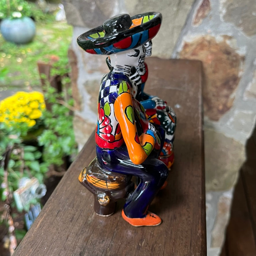 Mexican Catrina Couple on BEnch Rancho Cowboy other side