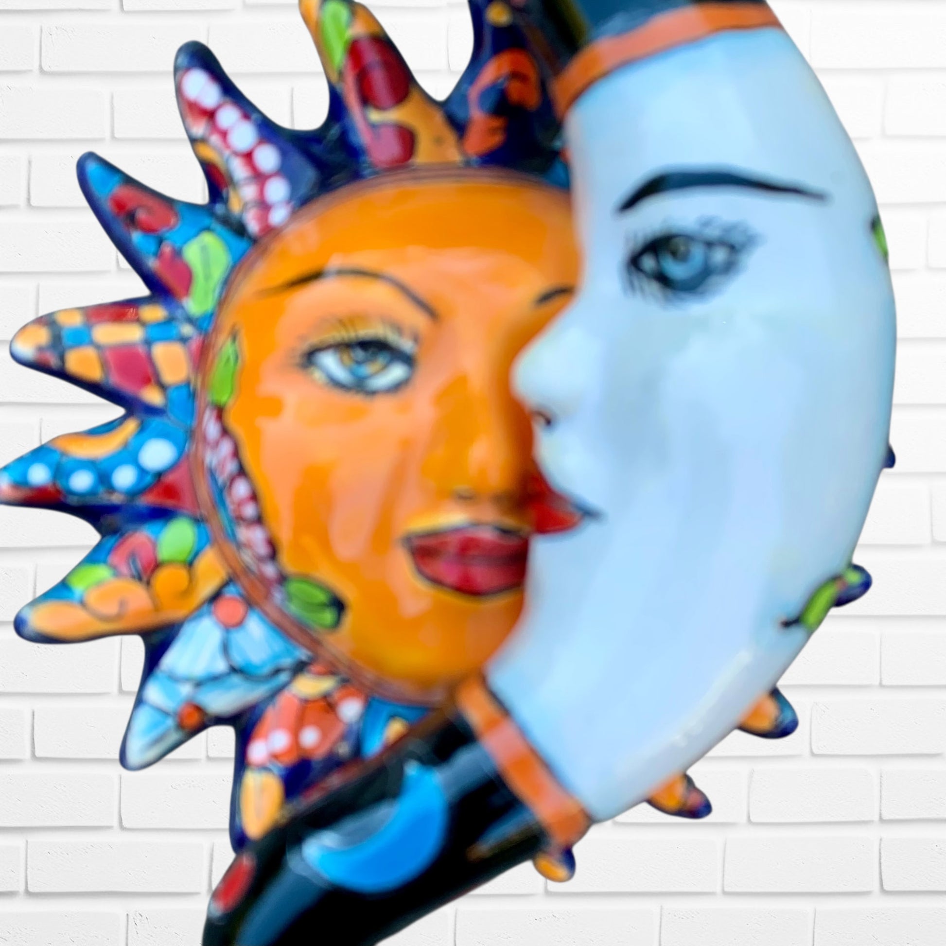 Talavera  sun and moon face close-up
