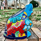 Talavera frog planter pot left side