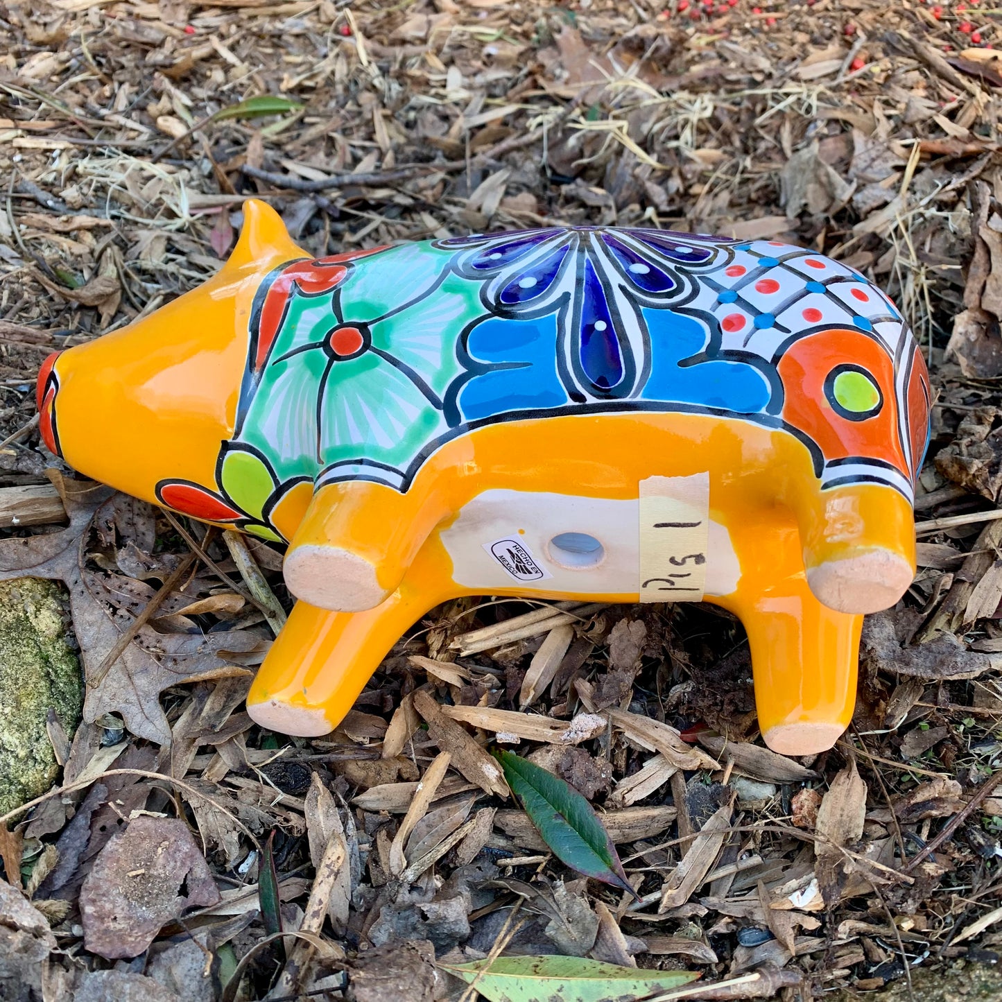 Talavera pottery, pig planting pot bottom