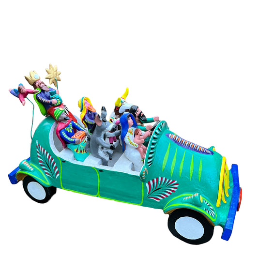 Ortega Folk Art Nativity Car 