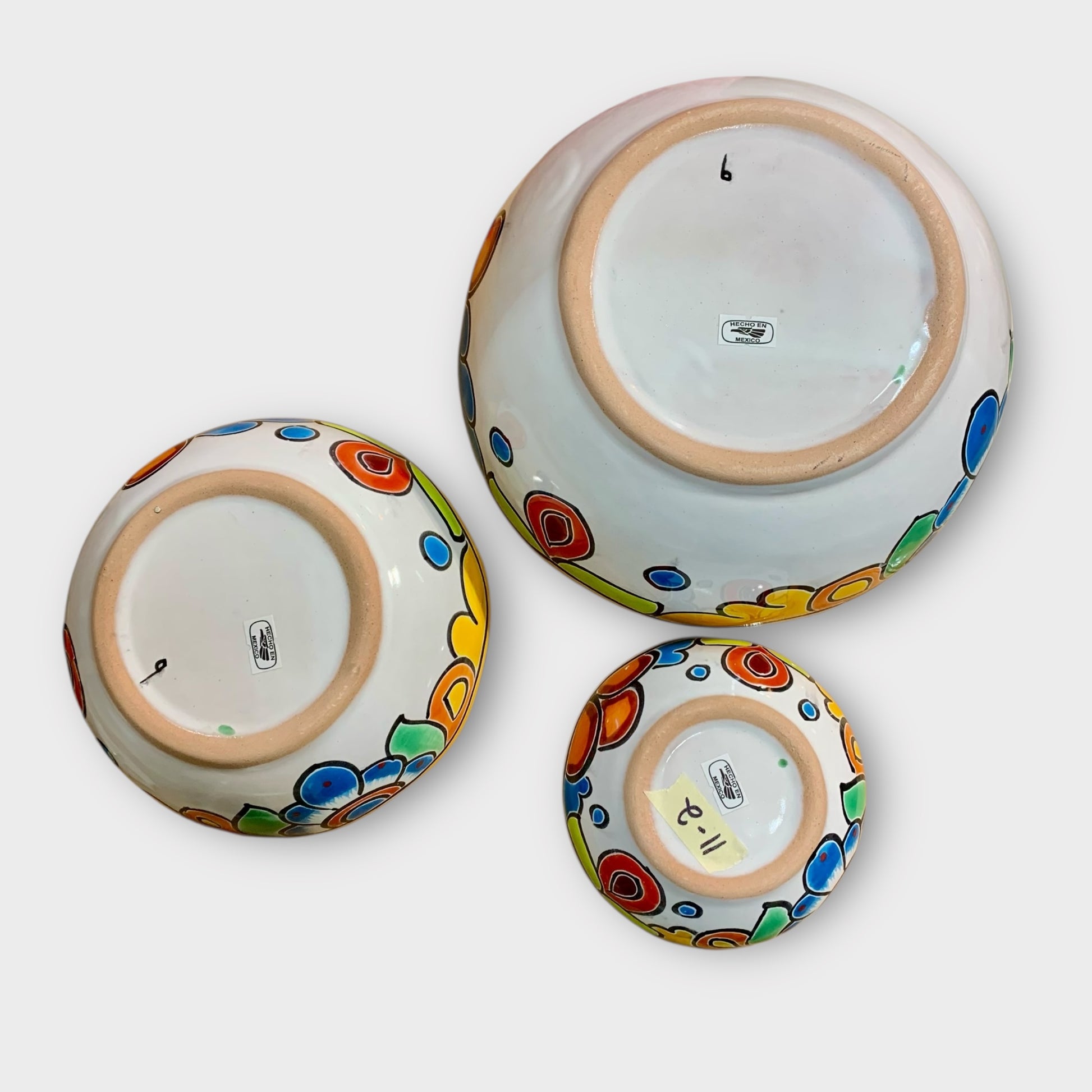 Mexican Talavera Nesting bowl set Amarillo bottom