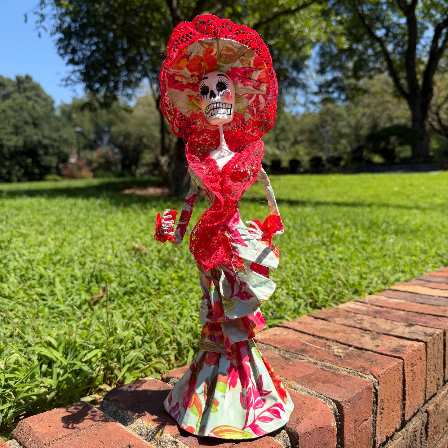 Floral Catrina Skeleton Doll 14”