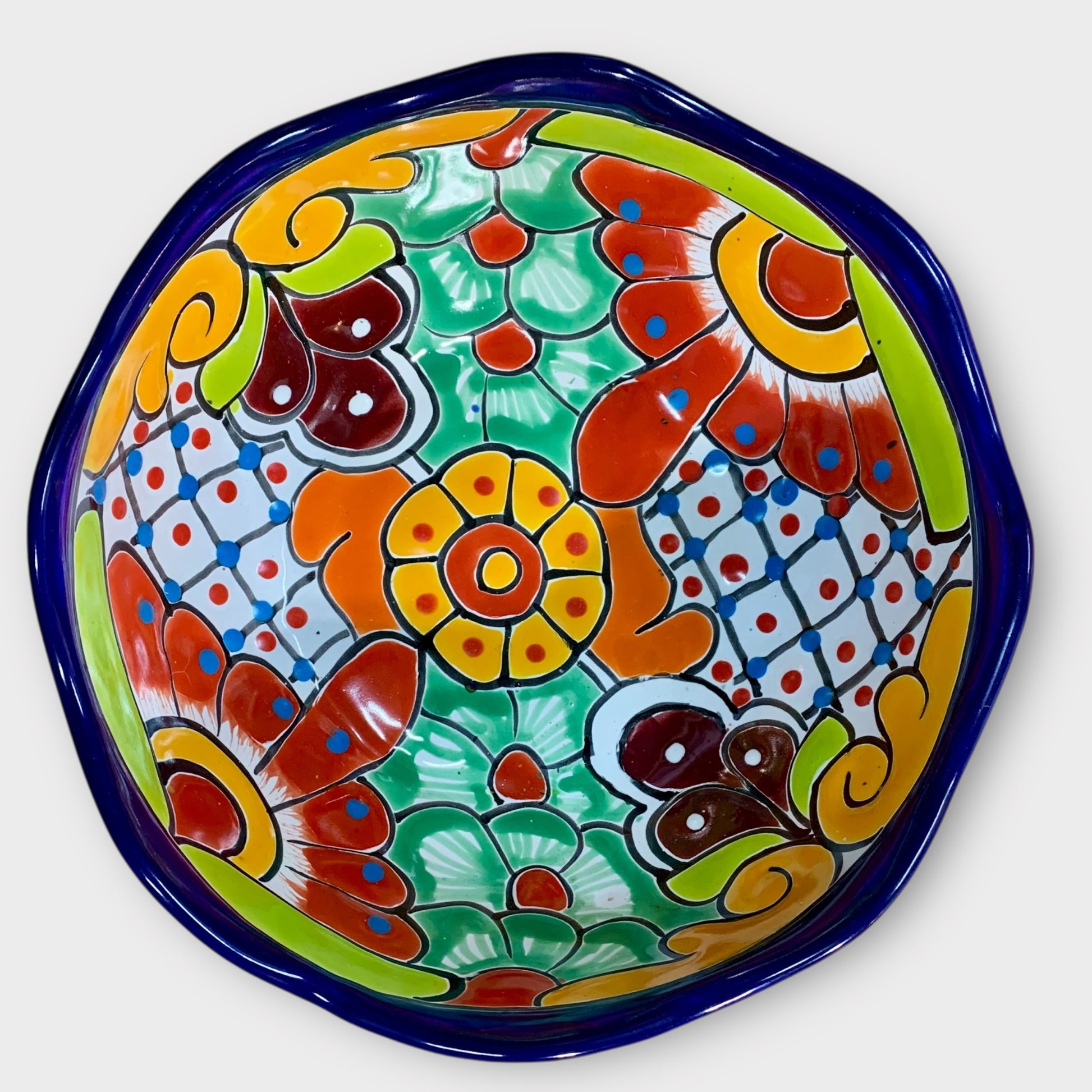 Mexican Talavera Nesting bowl set cobalt large bowl