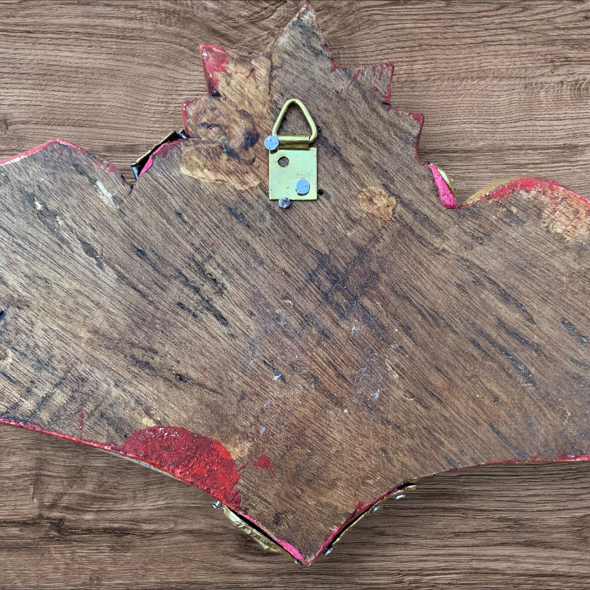 Milagros winged heart with guadalupe in center Hanging hook