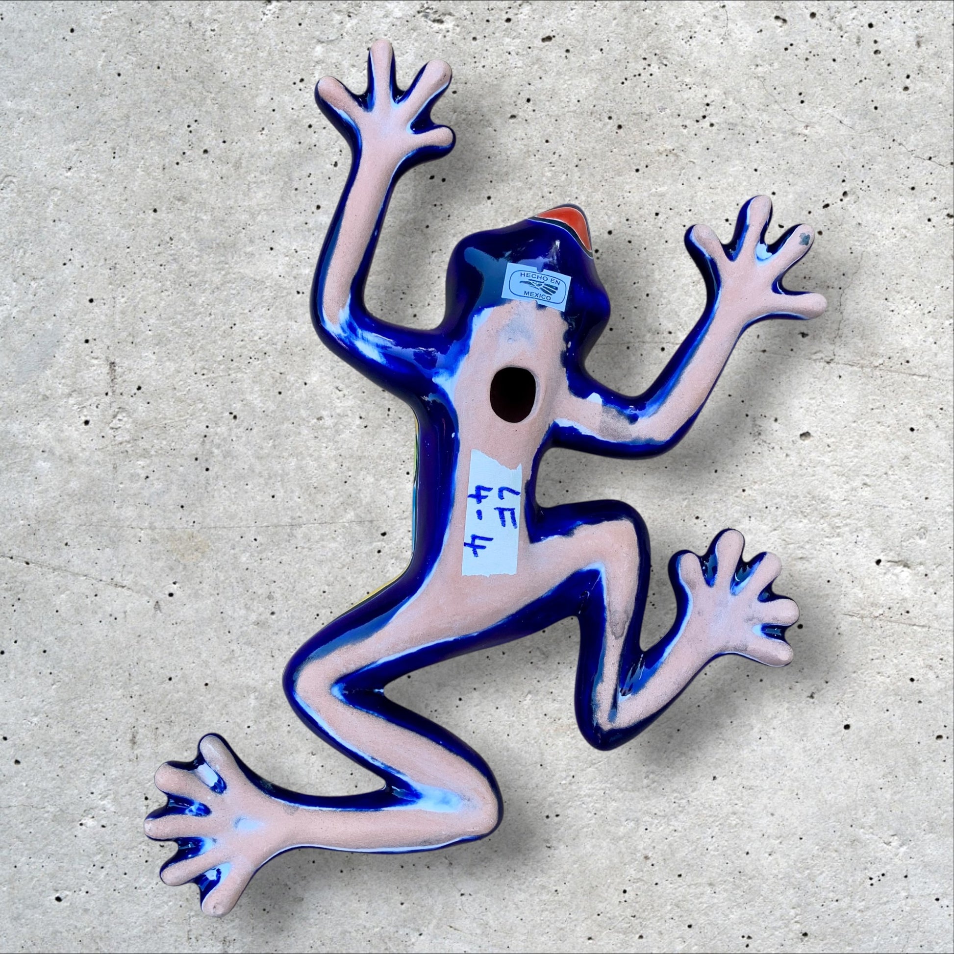 Colorful Mexican Talavera wall frog Back