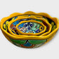 Mexican Talavera Nesting bowl set Amarillo side angle