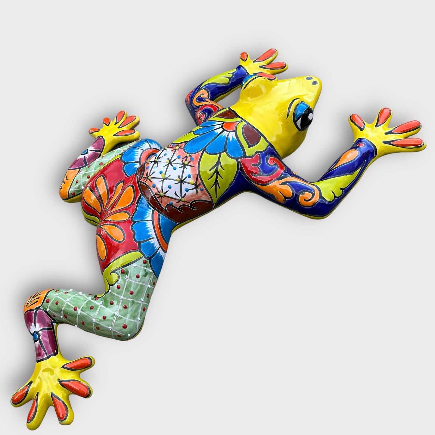 Mexican Talavera Wall Frog Xgrande left side
