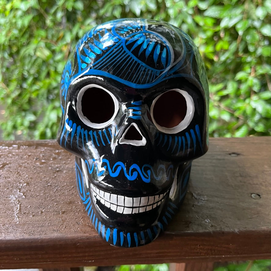 mexican sugar skull hand painted folk art face