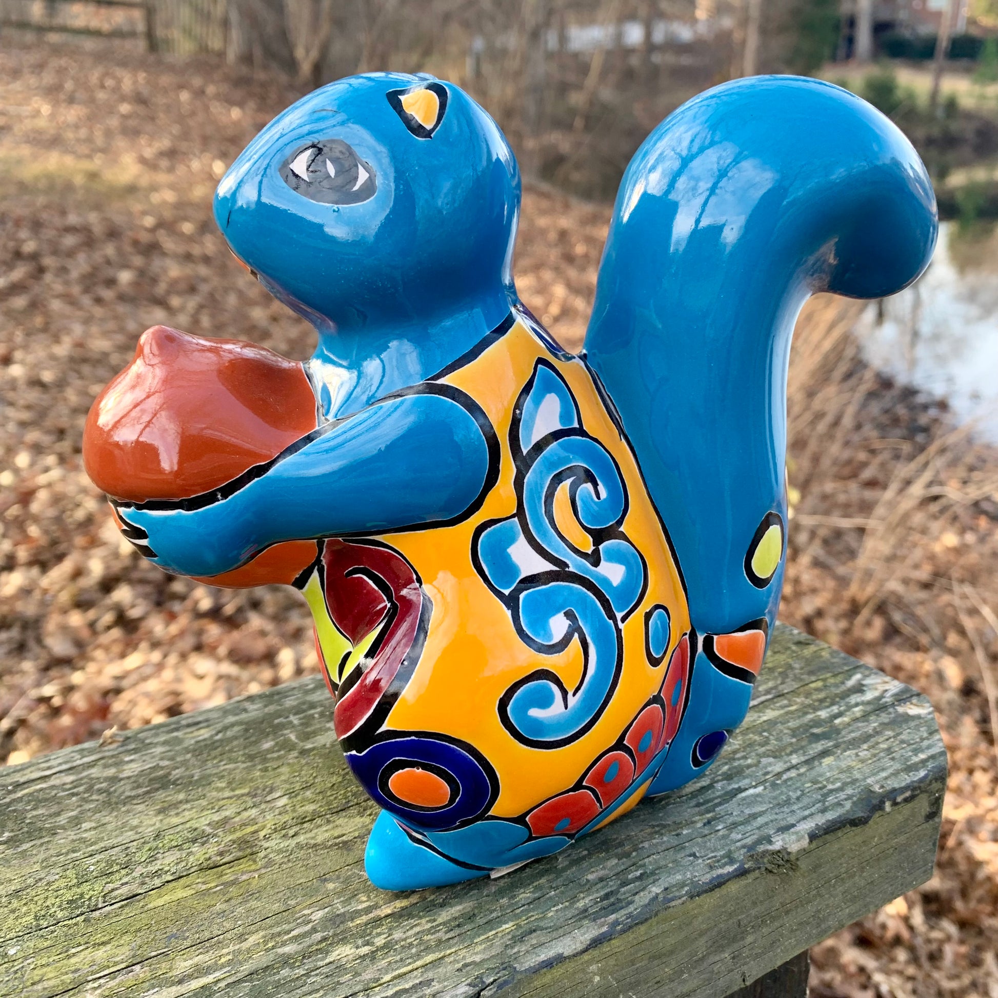 Talavera Pottery Squirrel Nut Side