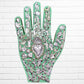 Healing Hand with Milagros charms Light green