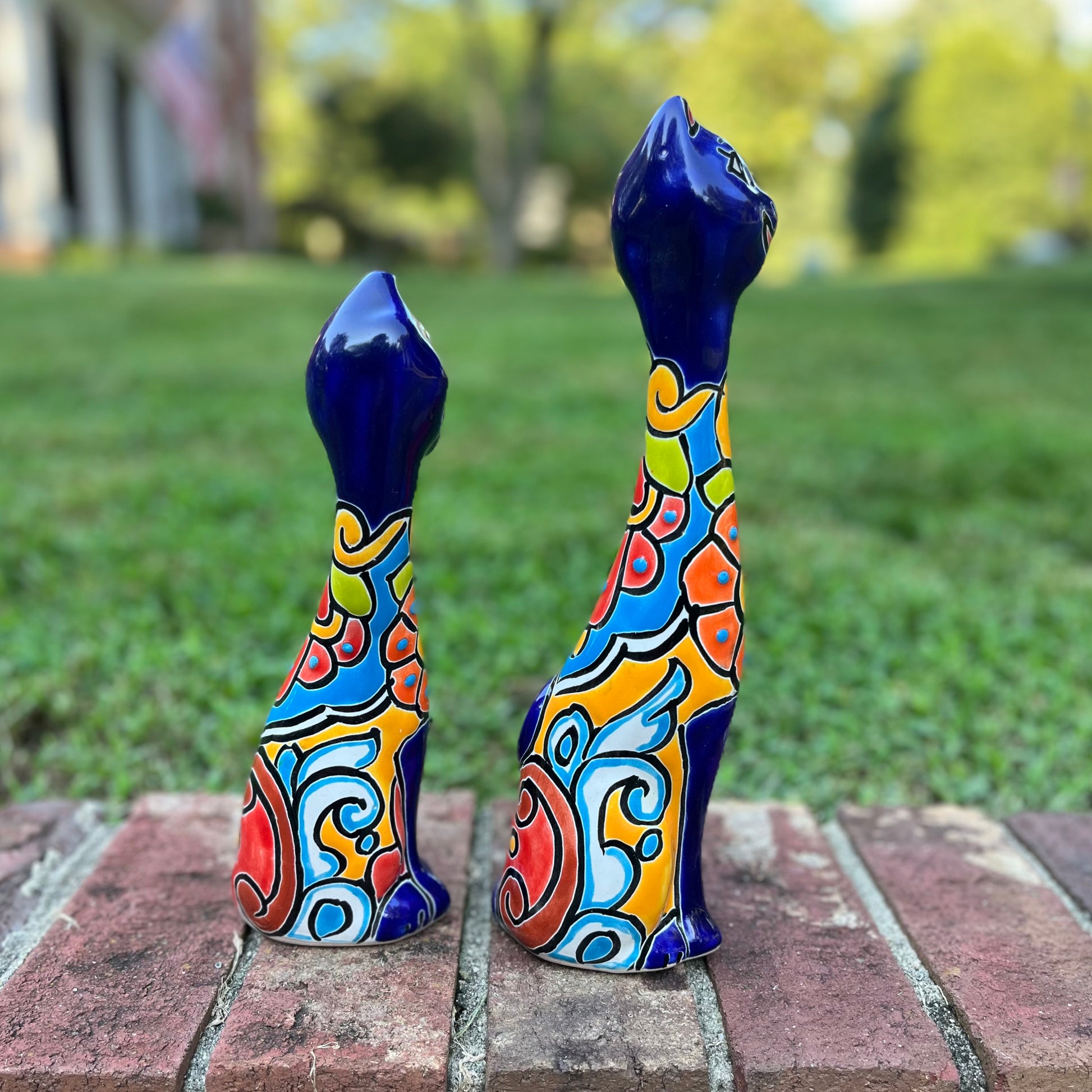 Talavera kitten cat set left