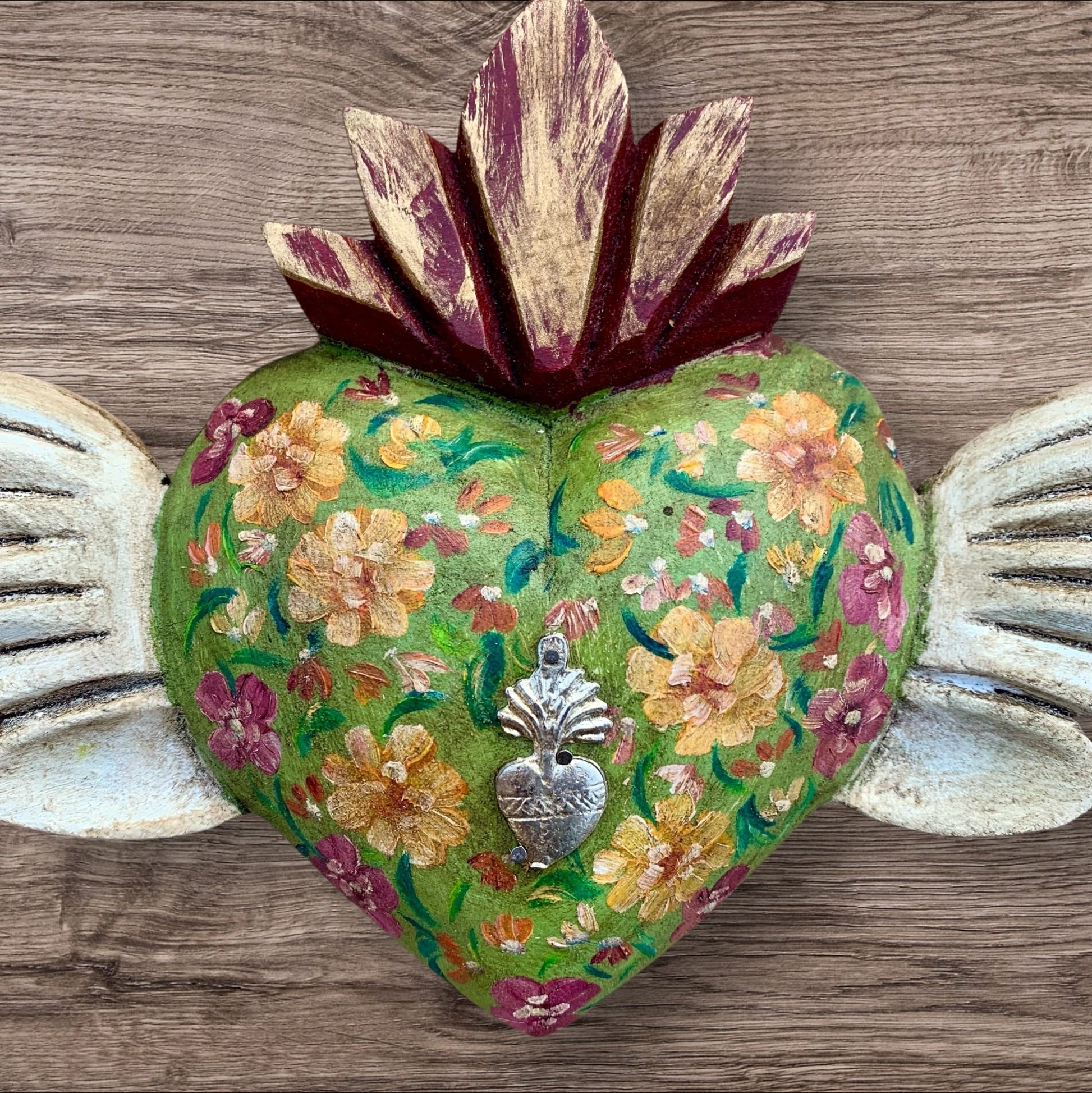 Winged Heart Decorado Oleo Center