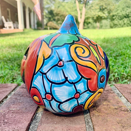 Talavera pumpkin calabaza JOL side
