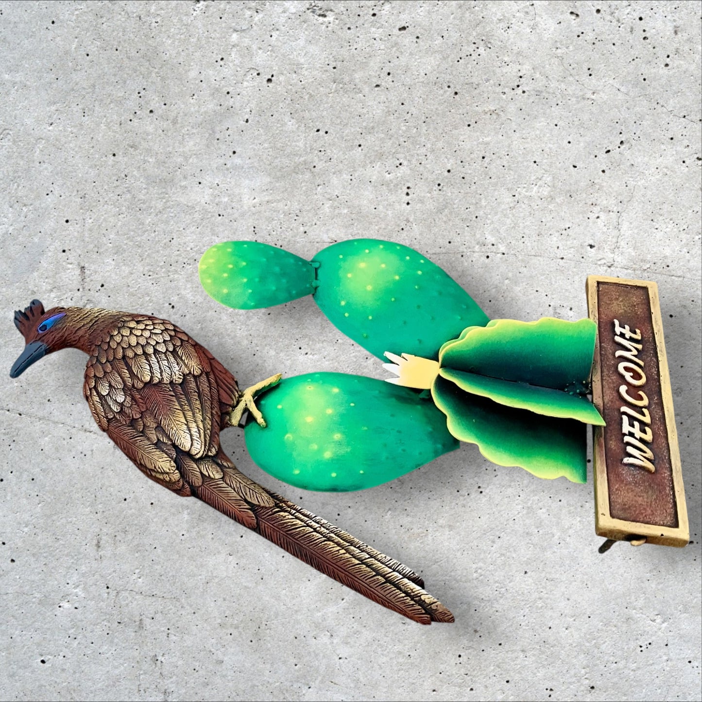 Road runner metal welcome sign left side