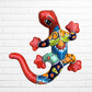 Talavera lizard salamander red top view
