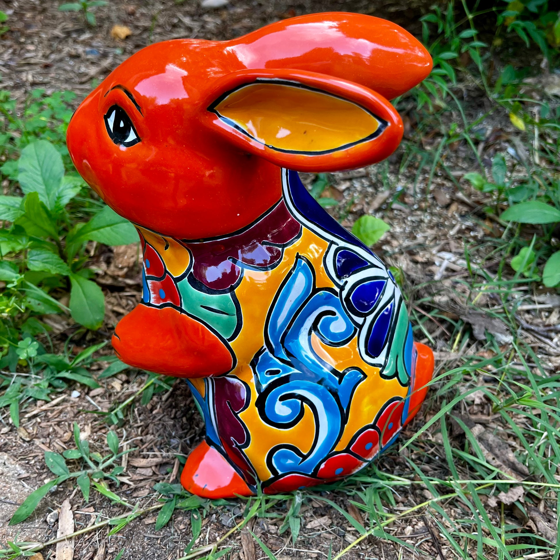 Talavera Rabbit Standing Bunny right side