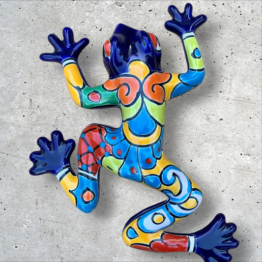 Colorful Mexican Talavera wall frog