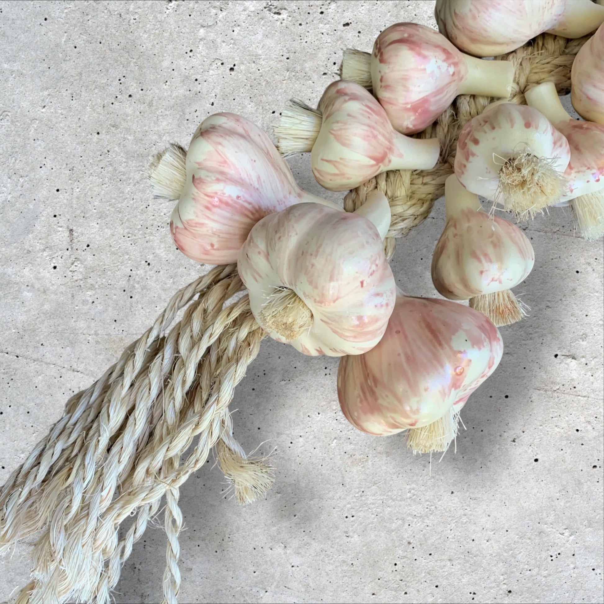 Ceramic Garlic on a String Large Mexican Talavera Pottery MexDecor