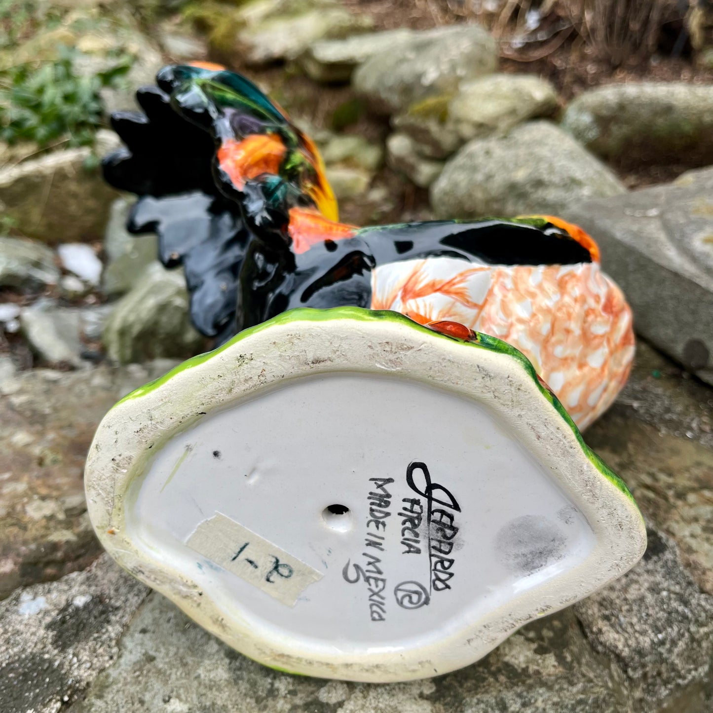 Mexican Talavera classic rooster bottom