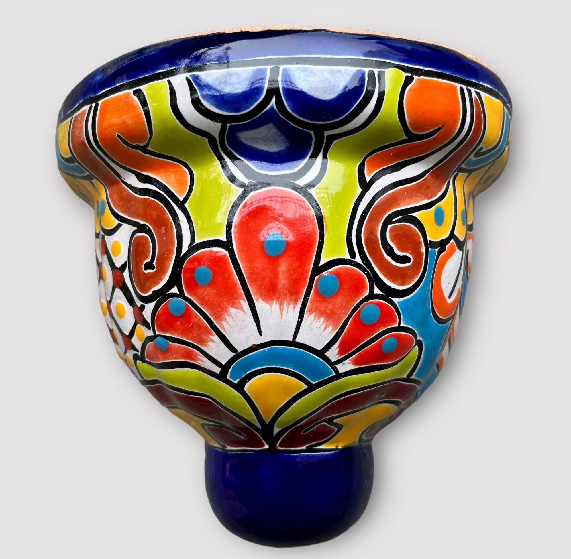 Talavera Wide Cup or Mug XL Ceramic Multicolored Rim Beautiful