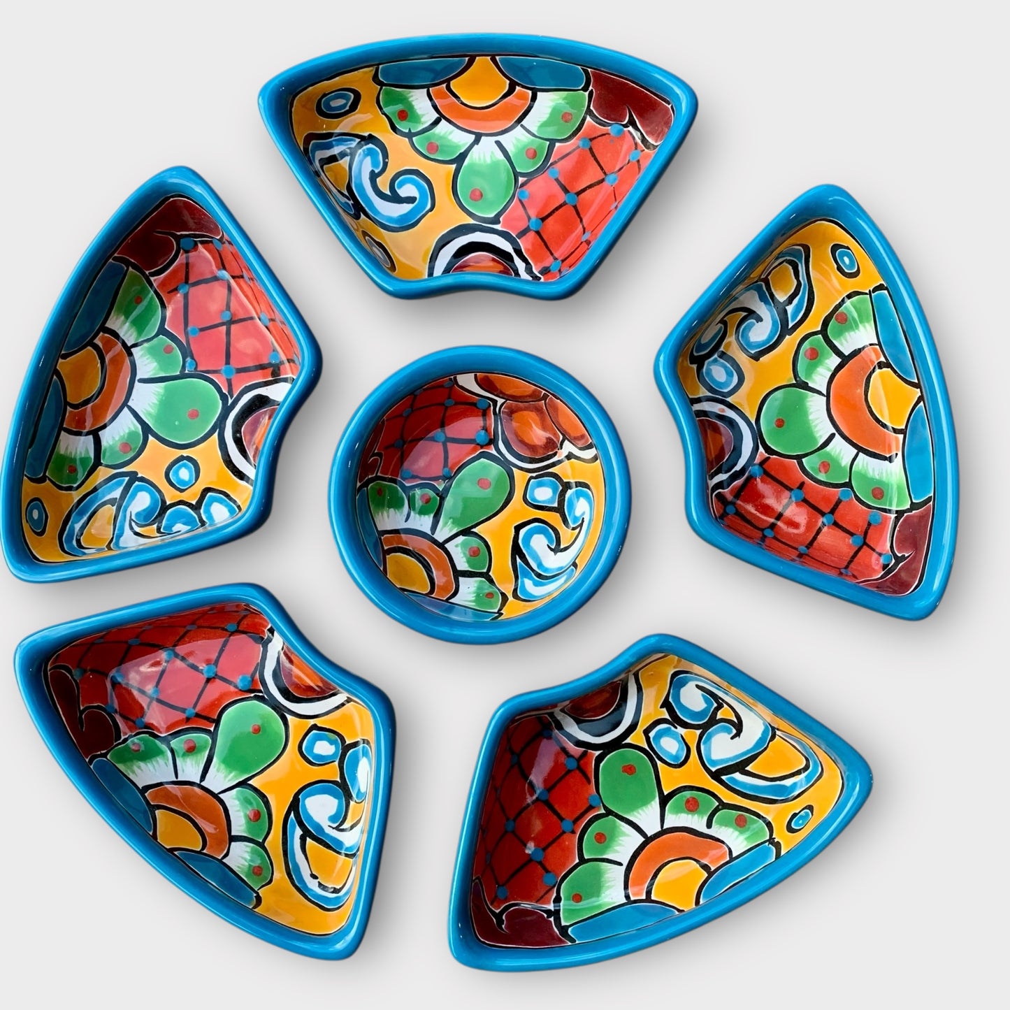 Mexican Talavera sectional serving dish Sections 