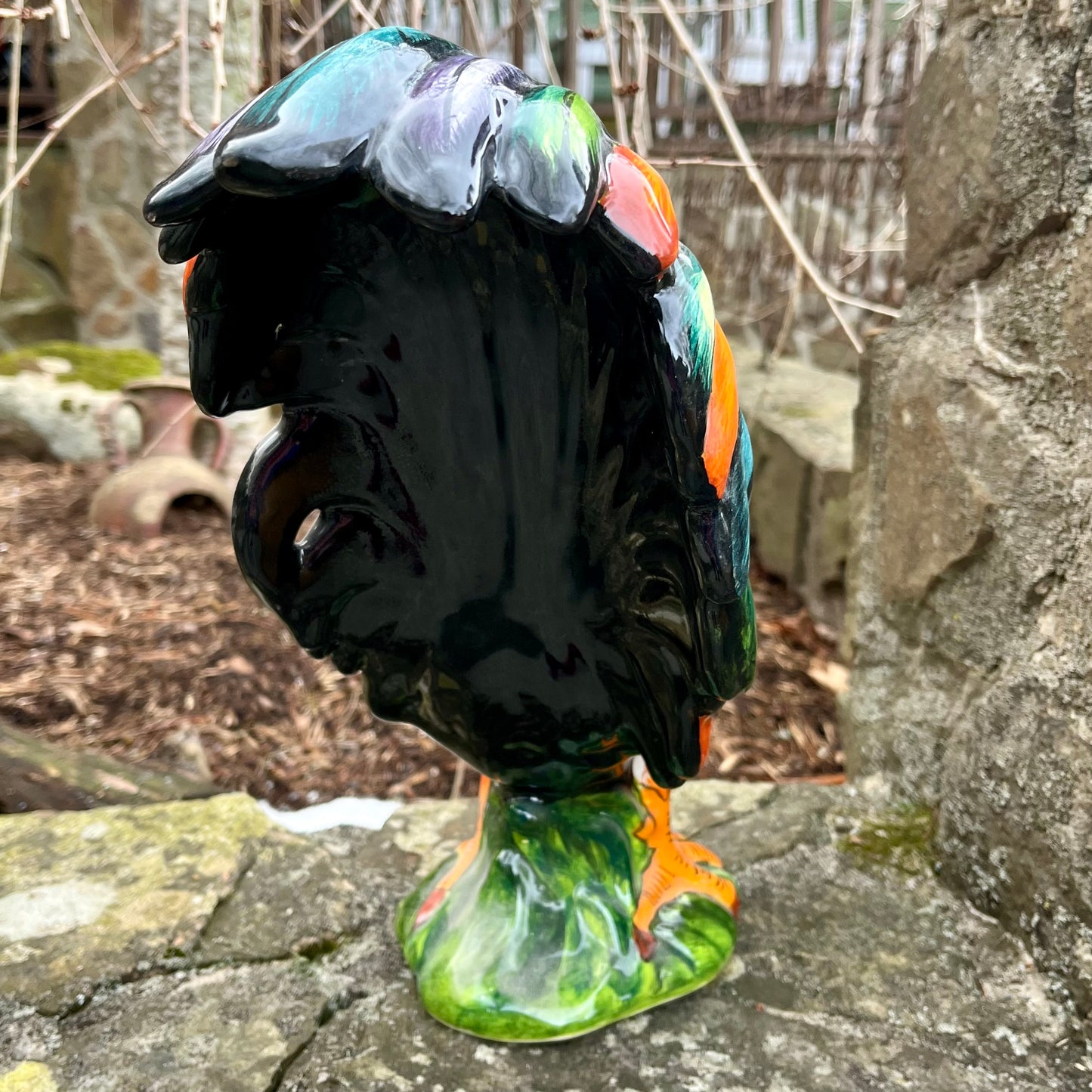 Mexican Talavera classic rooster back